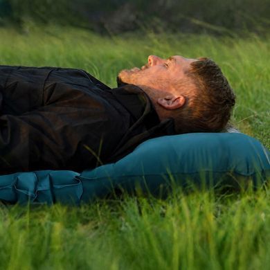 Матрас туристический надувной одноместный Naturehike CNK2550WS019, 200x60x9.5 см, синий, прямоугольный с мешком для надувания 6977465863171 фото