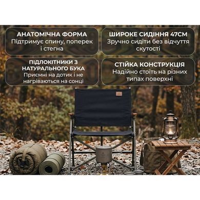 Кресло складное Naturehike Nightfall L04 CNK2300JJ018, алюминий, чёрное 6976507669474 фото