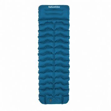 Матрац туристичний надувний одномісний Naturehike CNK2550WS019, 200x60x9.5 см, синій, прямокутний із вбудованою помпою 6977465862945 фото