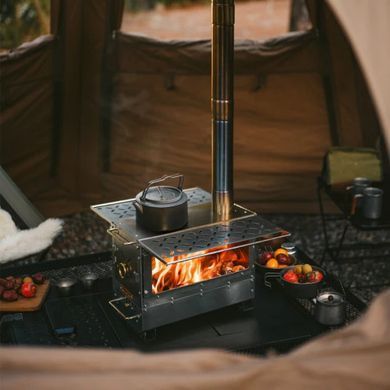 Пічка твердопаливна кемпінгова Naturehike 400х180х300 мм CNK2300CW021 steel 6976507665551 фото