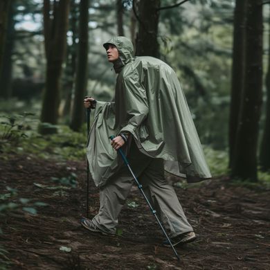Плащ-дождевик Naturehike CNK2550FS010, размер L, оливковый 6977465867773 фото Плащ-дождевик Naturehike CNK2550FS010, размер L, оливковый 6977465867773 фото