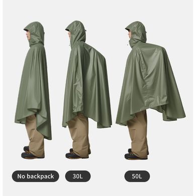 Плащ-дождевик Naturehike CNK2550FS010, размер L, оливковый 6977465867773 фото Плащ-дождевик Naturehike CNK2550FS010, размер L, оливковый 6977465867773 фото