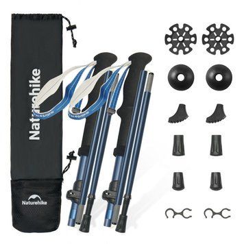 Трекінгові палиці п'ятисекційні Naturehike CNK2450DS013 Gale Pro, 115-135 см, 2 шт, сині 6927595792537 фото
