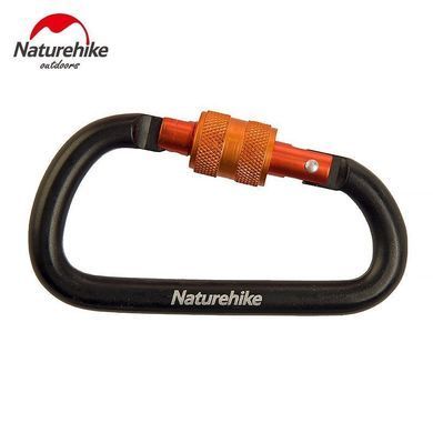 Карабин с муфтой Naturehike D-type 60 мм NH15A005-H black 6927595717400 фото