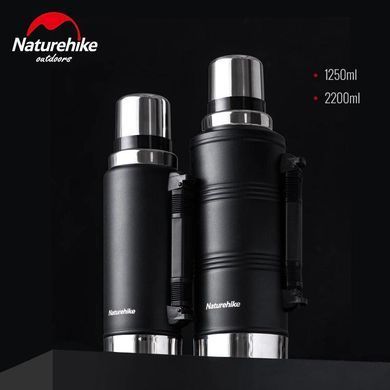 Термос туристичний Naturehike 304 steel 1250 мл NH19SJ011 black 6927595740262 фото