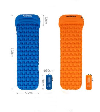 Матрац надувний з подушкою Naturehike FC-12 NH19Z012-P orange