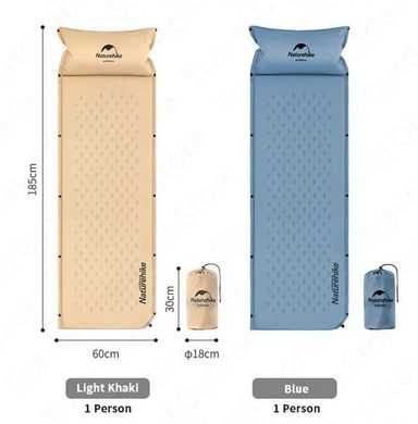 Самонадувний кемпінговий килимок Naturehike Mat with Pillow 25 мм NH15Q002-D blue