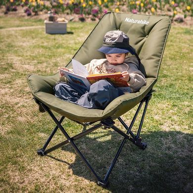 Кресло туристическое складное с высокой спинкой Naturehike CNK2450JJ020, зелёное 6927595799215 фото