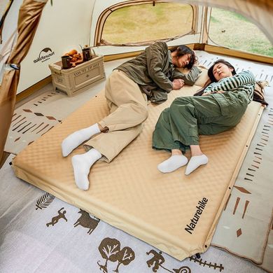 Коврик самонадувной двухместный с подушкой Naturehike 192х132 60 мм CNK2300DZ014 бежевый