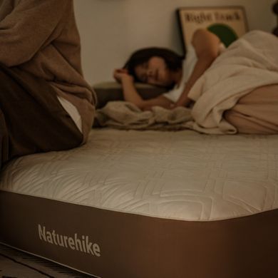 Матрац надувний двомісний Naturehike CNK2450WS023, 250 мм, біло-коричневий 6975641888390 фото