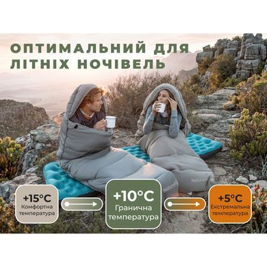 Спальний мішок з капюшоном Naturehike MS100 CNK2350WS023 лівий, сірий 6977465865939 фото