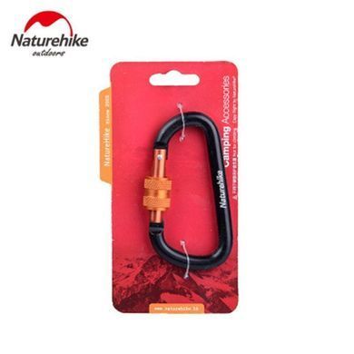 Карабин многофункциональный с муфтой Naturehike D-type 80 мм NH15A008-D black 6927595701607 фото
