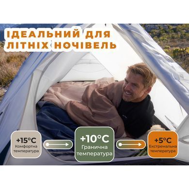 Спальник сверхлёгкий Naturehike Sunny Day PL01 LW180 CNK2550WS026, (15&deg;C), p-p regular, коричневий 6977465868596 фото