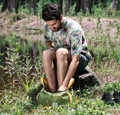 Ведро складное Naturehike New Folding Washbasin L 16 л NH18L010-P green 6927595728222 фото