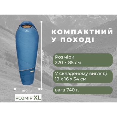 Спальник Naturehike Pro MG120 CNK2550WS044, p-p XL, блакитний 6977465862808 фото