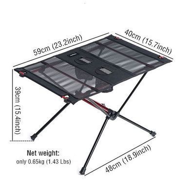 Стіл розкладний полегшений Naturehike aluminum NH19Z027-Z чорний 6927595736777 фото