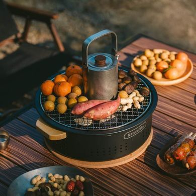 Настільна кругла піч із решіткою гриль Naturehike CNK2550CF010, 36*32.6*12 см, хромоване залізо 6977465869364 фото