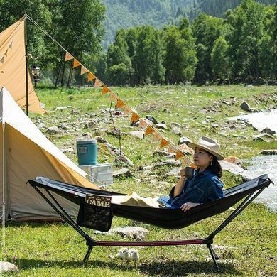 Гамак одномісний складний Naturehike Outdoor Folding Hammock 300D Oxford NH20JJ011 black 6927595747834 фото