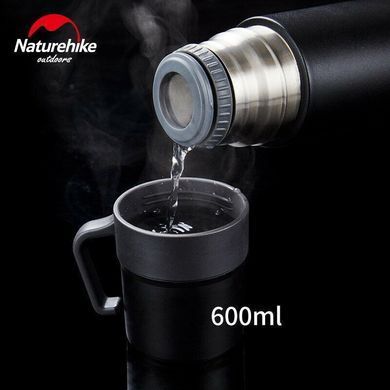 Термос туристический Naturehike 304 steel 600 мл NH17S020-B black 6927595724132 фото