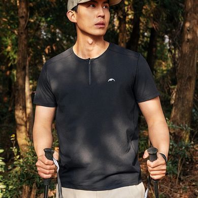 Футболка-поло чоловіча вологовідвідна Naturehike CYY2620FS011, XXL, чорний 6977465861283 фото