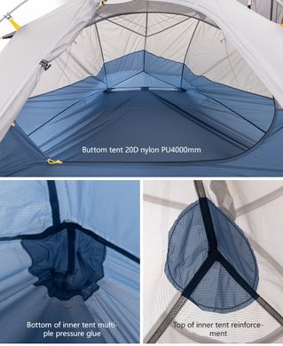 Палатка Naturehike CloudUP-Wing 2 (2-х местная) 15D nylon NH19ZP083