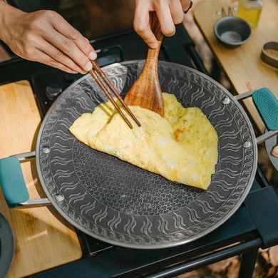 Сковорода из нержавеющей стали с силиконовыми ручками Naturehike CNK2550CF011, 34 х 34 см 6977465868534 фото