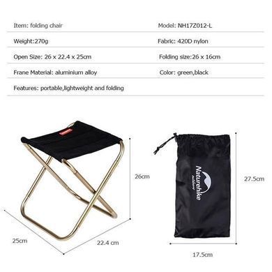 Стілець складний Naturehike Easy Wild NH17Z012-L black 6927595721391 фото