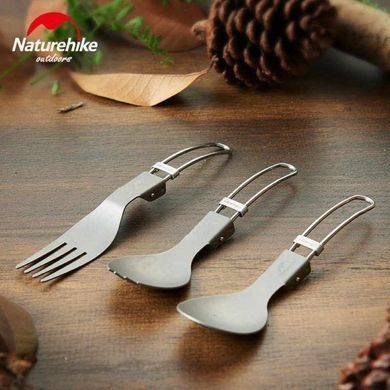 Вилка складная Naturehike Titanium spoon NH19C001-J серый 6927595734759 фото