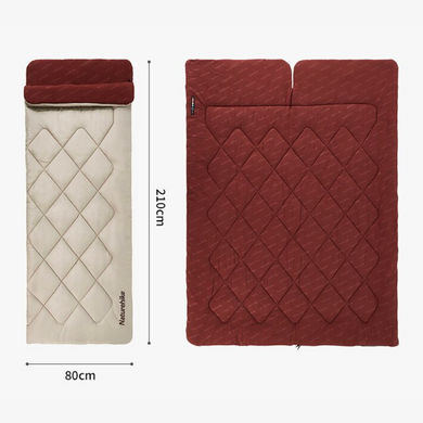 Спальный мешок Naturehike Cotton Sleeping Bag R350 CNH22SD005 бордово-бежевый