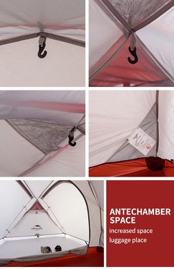 Палатка Naturehike Hiby IV NH19ZP005 40D gray-red