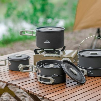 Кастрюля с крышкой туристическая алюминиевая Naturehike Wild Trekking CNK2450CF010, 1 л 6979850309479 фото
