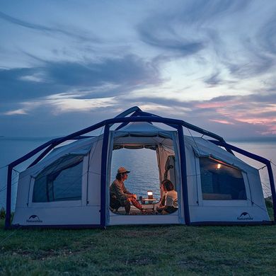 Палатка надувная большая Naturehike IV (4-местная) 30D polyester CNK2300ZP012 голубой