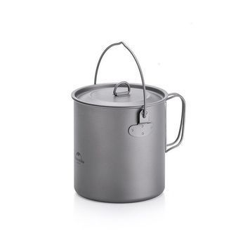 Казанок туристичний титановий Naturehike 1250 мл NH18T303-C grey 6927595733578 фото