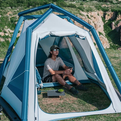 Палатка надувная маленькая Naturehike 30D polyester CNK2300ZP012 голубой