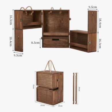 Этажерка с полками туристическая Wood CNH22JU018 коричневый 6927595753156 фото