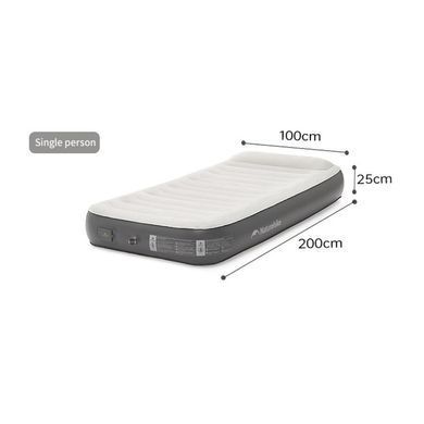 Самонадувающийся матрас, одноместный, со встроенной помпой Naturehike CNK2450WS040, 250 мм, серый 6927595789803 фото