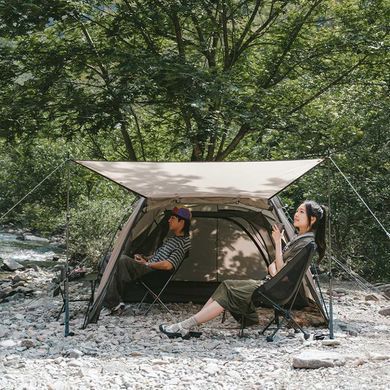 Палатка двухместная с большим тамбуром и навесом Naturehike Shandi CNK2300ZP017, серая 6976023925122 фото