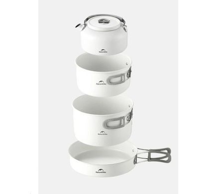 Сковородка со складной ручкой Naturehike CNK2450CF013, 17,5 см, алюминий, белая 6927595711026 фото