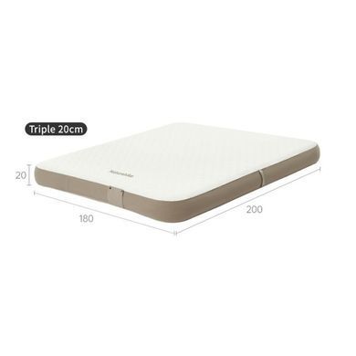 Самонадувний матрац, трьохмісний, із вбудованою помпою Naturehike CNK2450WS040, 250 мм, сірий 6927595789827 фото
